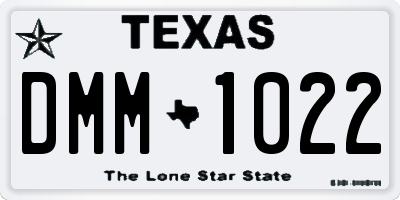 TX license plate DMM1022