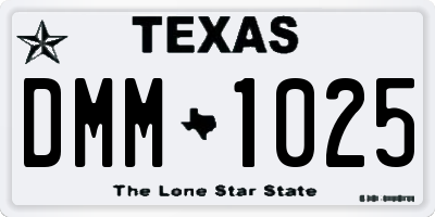 TX license plate DMM1025