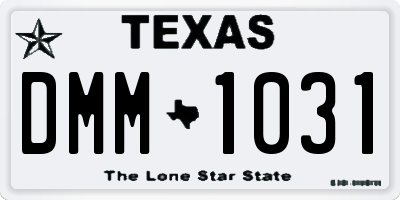 TX license plate DMM1031