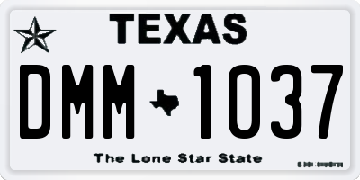 TX license plate DMM1037