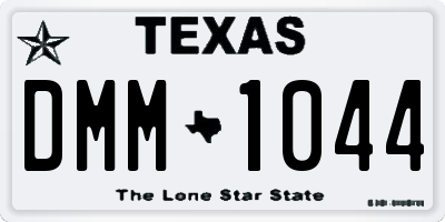 TX license plate DMM1044