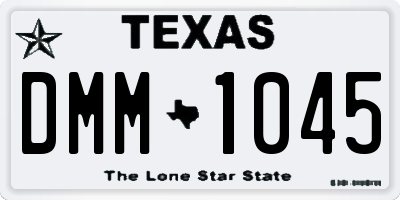 TX license plate DMM1045