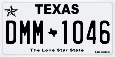 TX license plate DMM1046