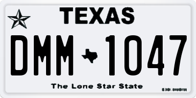 TX license plate DMM1047