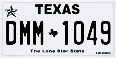TX license plate DMM1049