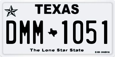 TX license plate DMM1051
