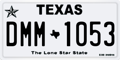 TX license plate DMM1053
