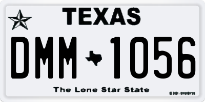 TX license plate DMM1056