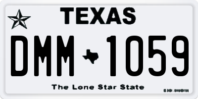 TX license plate DMM1059