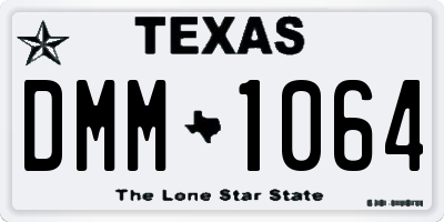 TX license plate DMM1064
