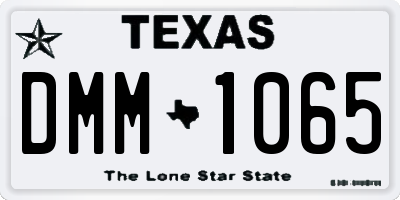 TX license plate DMM1065