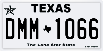 TX license plate DMM1066
