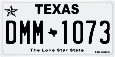 TX license plate DMM1073
