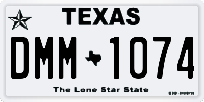 TX license plate DMM1074