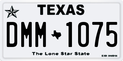 TX license plate DMM1075