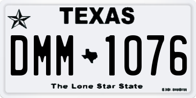 TX license plate DMM1076