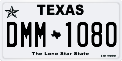 TX license plate DMM1080