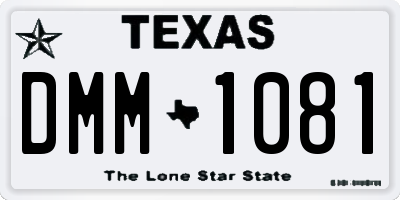 TX license plate DMM1081