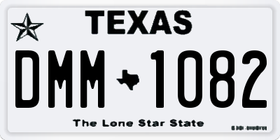 TX license plate DMM1082