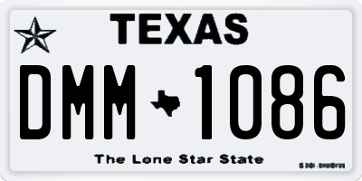 TX license plate DMM1086
