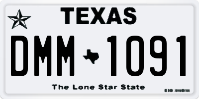TX license plate DMM1091