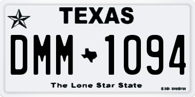 TX license plate DMM1094
