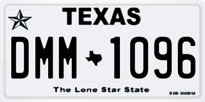 TX license plate DMM1096