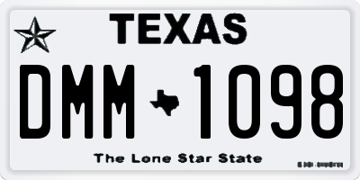 TX license plate DMM1098