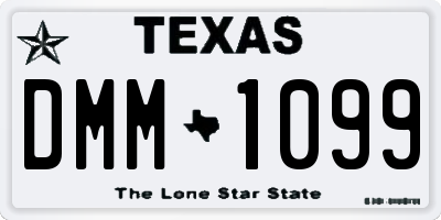 TX license plate DMM1099