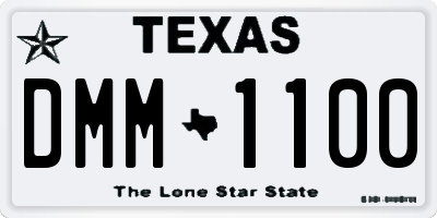 TX license plate DMM1100