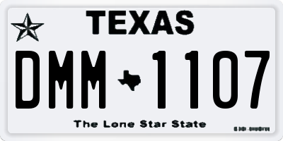 TX license plate DMM1107