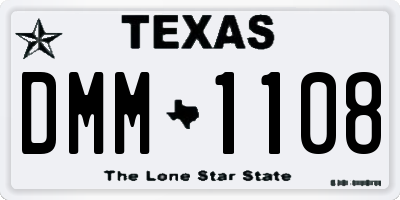 TX license plate DMM1108
