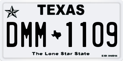 TX license plate DMM1109