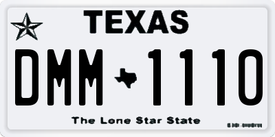 TX license plate DMM1110