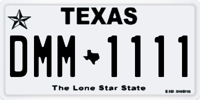 TX license plate DMM1111