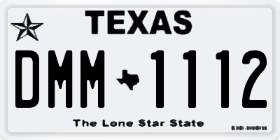 TX license plate DMM1112