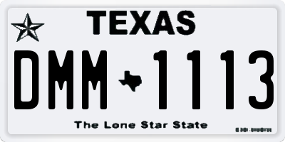 TX license plate DMM1113