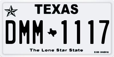 TX license plate DMM1117