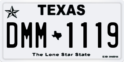 TX license plate DMM1119