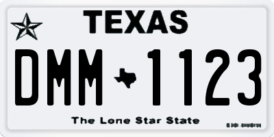 TX license plate DMM1123