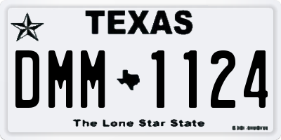 TX license plate DMM1124