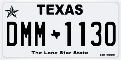 TX license plate DMM1130