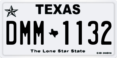 TX license plate DMM1132