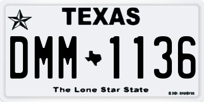 TX license plate DMM1136