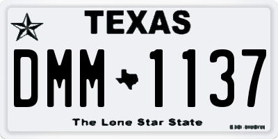 TX license plate DMM1137