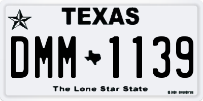 TX license plate DMM1139