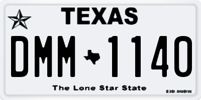 TX license plate DMM1140