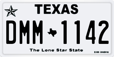 TX license plate DMM1142