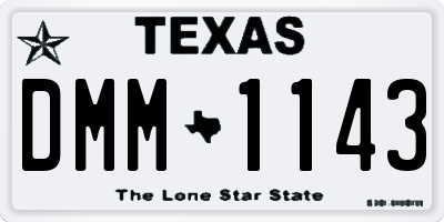 TX license plate DMM1143