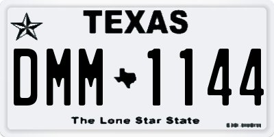 TX license plate DMM1144